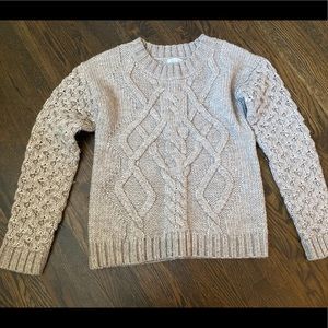 Garnet Hill Cable Crew Neck Sweater Sz Small